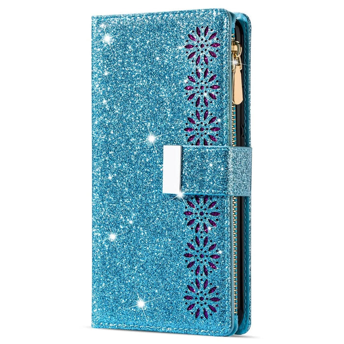 For Samsung Galaxy A26 5G Case Starry Sky Carving Leather Wallet Phone Cover - Blue - 7