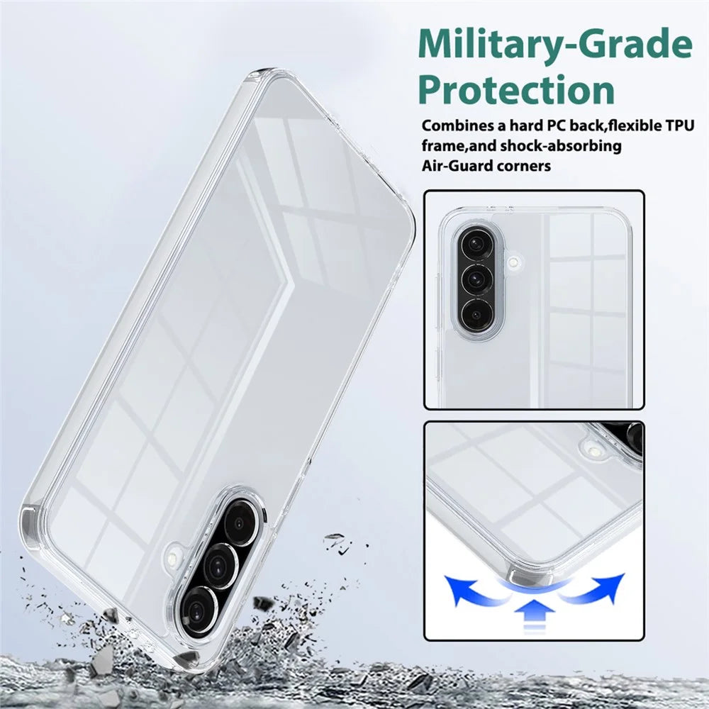 For Samsung Galaxy A26 5G Clear Phone Case TPU+Acrylic Shockproof Phone Back Cover - 5
