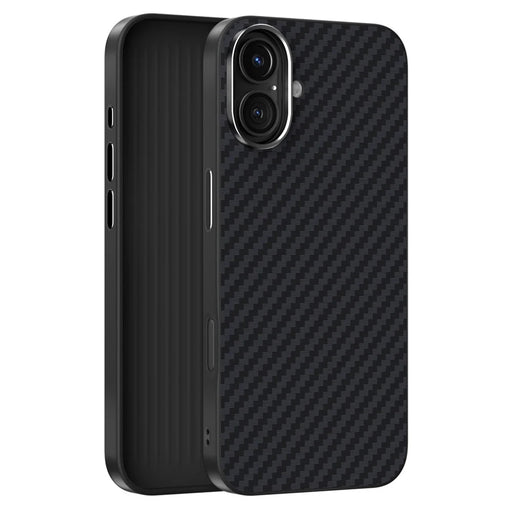 ABEEL For iPhone 16 Case Compatible with MagSafe Carbon Fiber Texture Back Cover - Black - 2