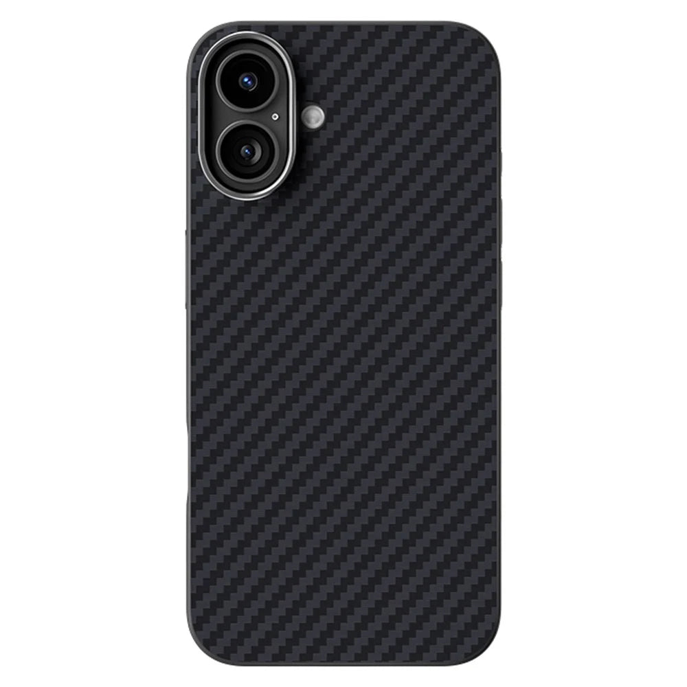 ABEEL For iPhone 16 Plus Case Compatible with MagSafe Carbon Fiber Texture Back Cover - Black - 1