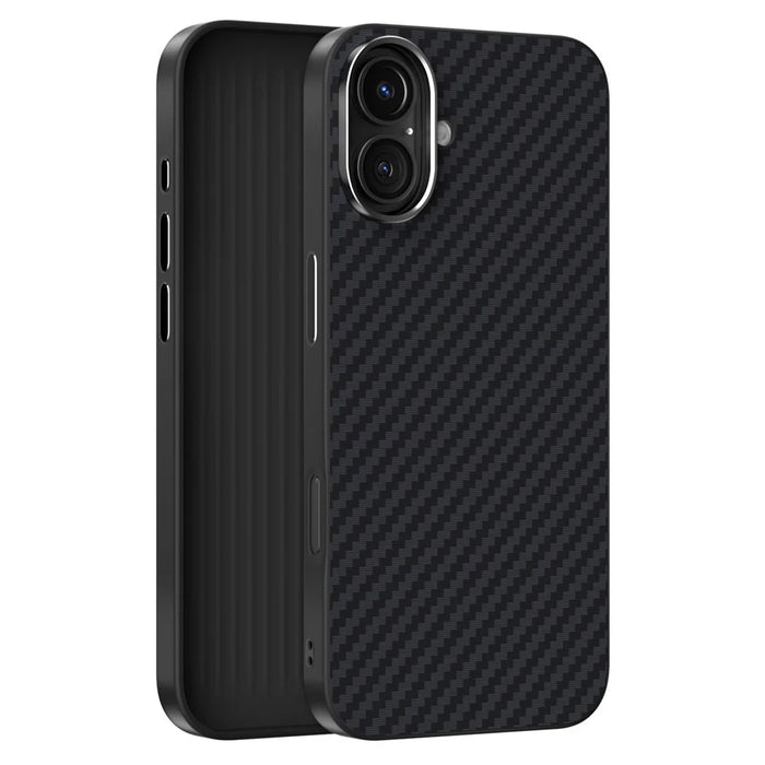ABEEL For iPhone 16 Plus Case Compatible with MagSafe Carbon Fiber Texture Back Cover - Black - 2