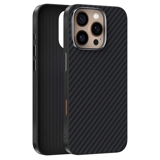 ABEEL For iPhone 16 Pro Max Case Compatible with MagSafe Carbon Fiber Texture Back Cover - Black - 2