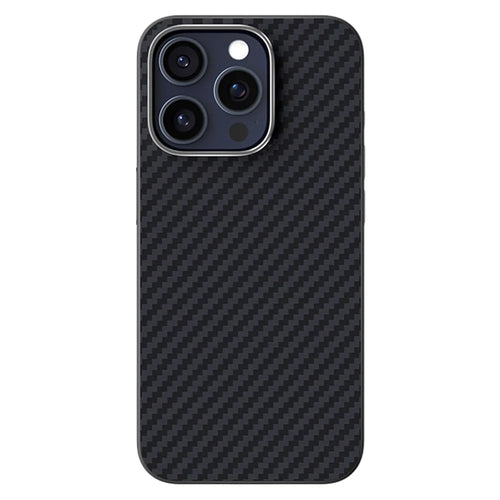 ABEEL For iPhone 15 Pro Max Case Compatible with MagSafe Carbon Fiber Texture Back Cover - Black - 1