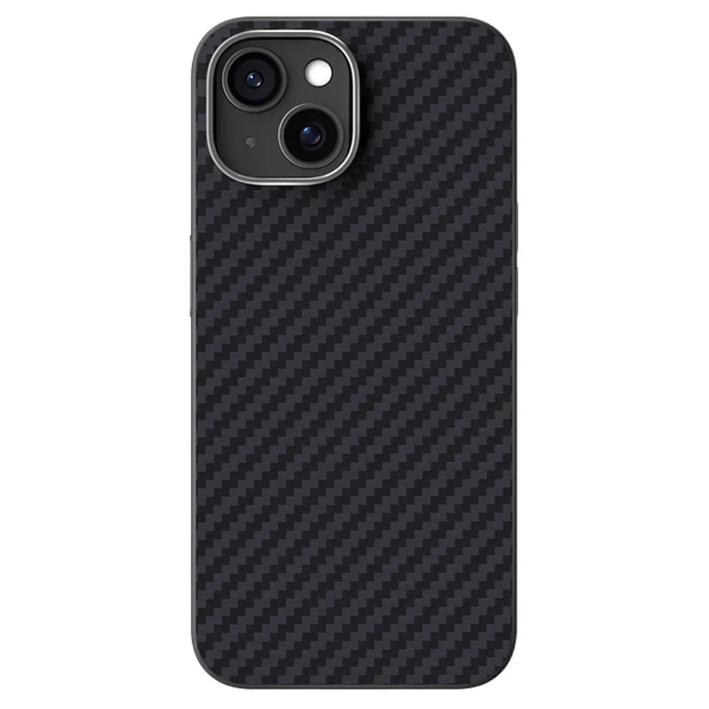 ABEEL For iPhone 14 Case Compatible with MagSafe Carbon Fiber Texture Back Cover - Black - 1