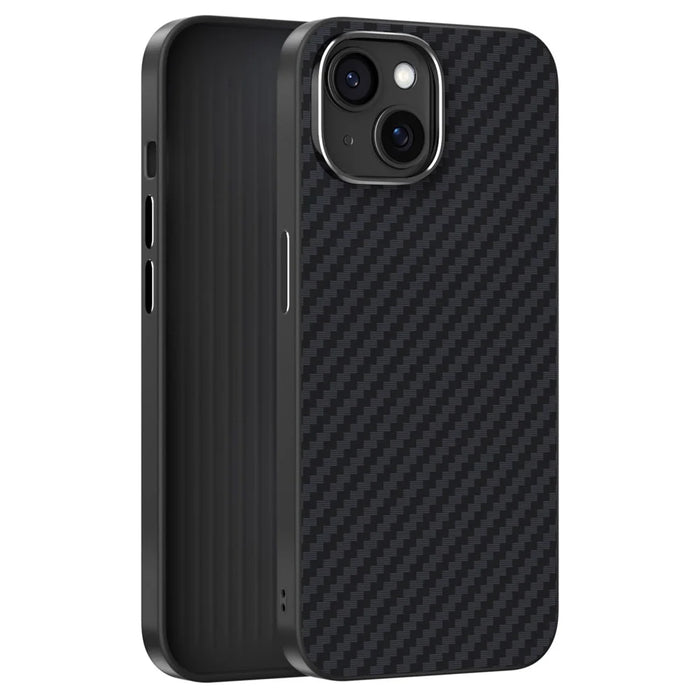 ABEEL For iPhone 14 Case Compatible with MagSafe Carbon Fiber Texture Back Cover - Black - 2