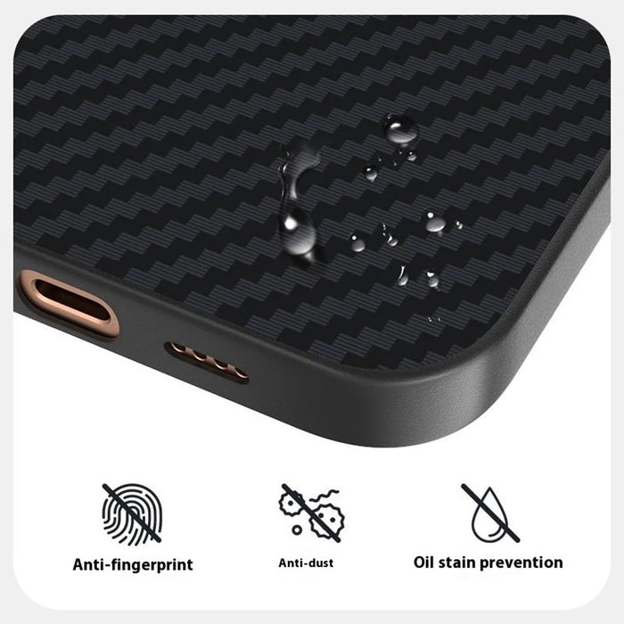 ABEEL For iPhone 14 Case Compatible with MagSafe Carbon Fiber Texture Back Cover - Black - 7