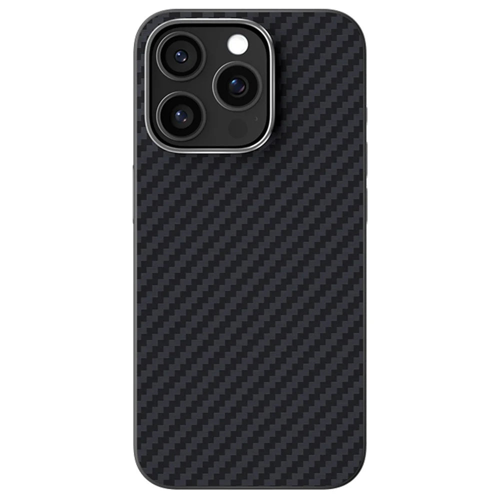 ABEEL For iPhone 14 Pro Case Compatible with MagSafe Carbon Fiber Texture Back Cover - Black - 1