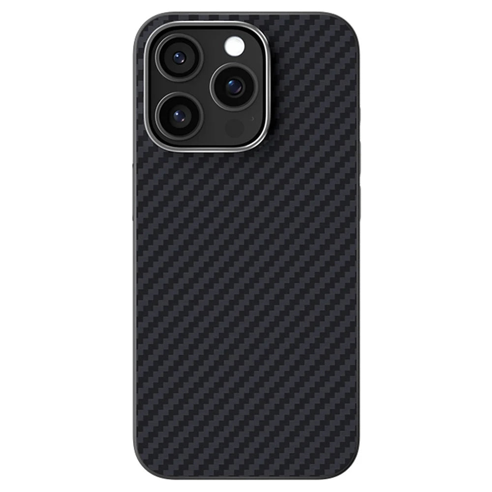 ABEEL For iPhone 14 Pro Max Case Compatible with MagSafe Carbon Fiber Texture Back Cover - Black - 1