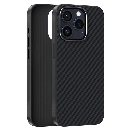 ABEEL For iPhone 14 Pro Max Case Compatible with MagSafe Carbon Fiber Texture Back Cover - Black - 2