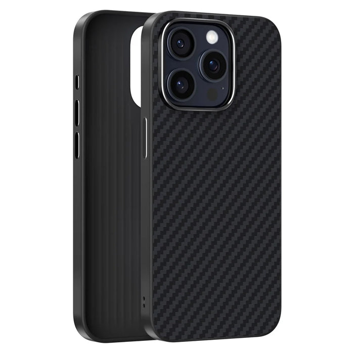 ABEEL For iPhone 14 Pro Max Case Compatible with MagSafe Carbon Fiber Texture Back Cover - Black - 2