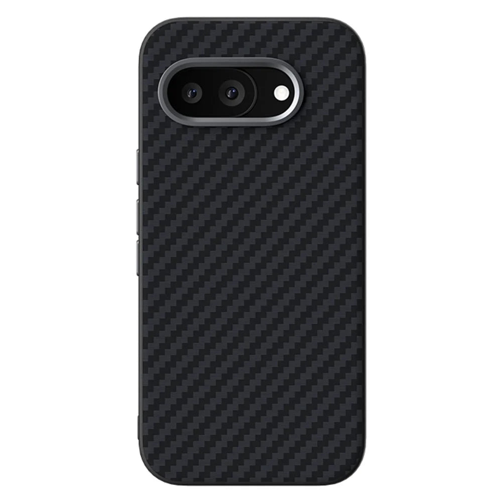 ABEEL For Google Pixel 9a Magnetic Case Carbon Fiber Texture Back Cover - Black - 1