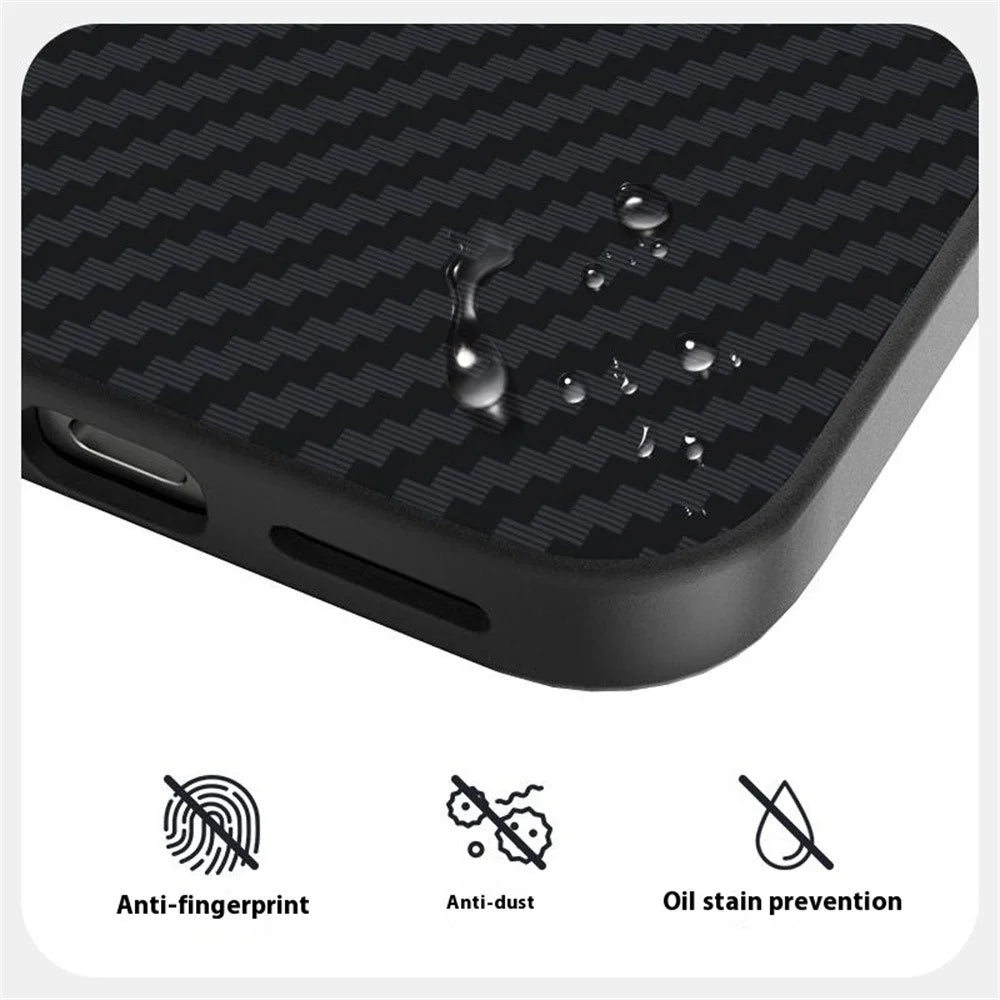 ABEEL For Google Pixel 9a Magnetic Case Carbon Fiber Texture Back Cover - Black - 3