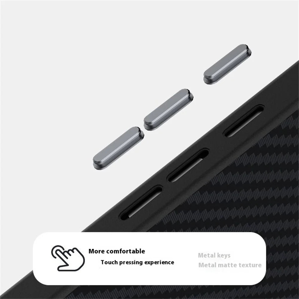 ABEEL For Google Pixel 9a Magnetic Case Carbon Fiber Texture Back Cover - Black - 4