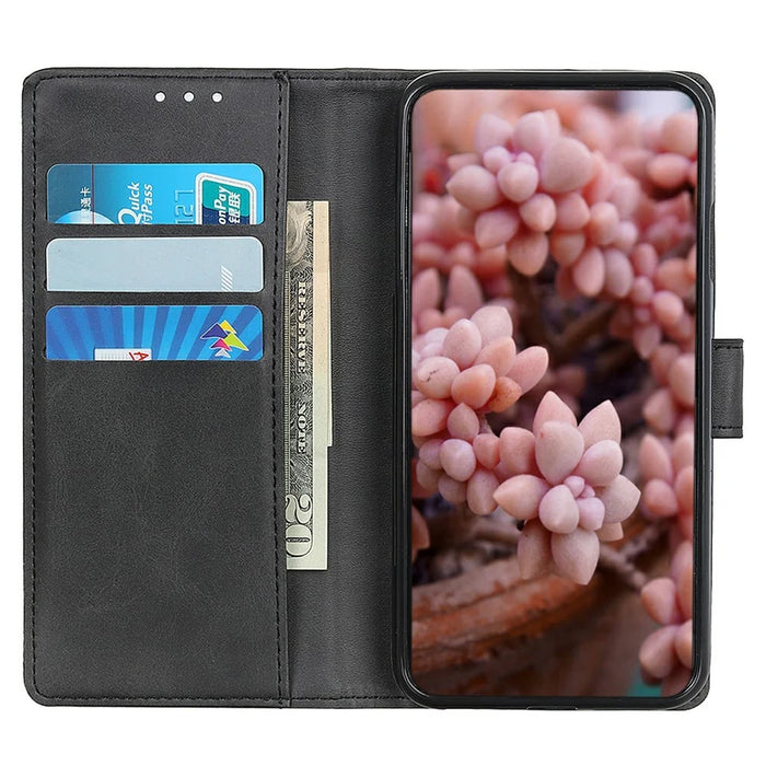 For Samsung Galaxy A26 5G Stand Wallet Case Cowhide Texture Leather Phone Cover - Black - 2