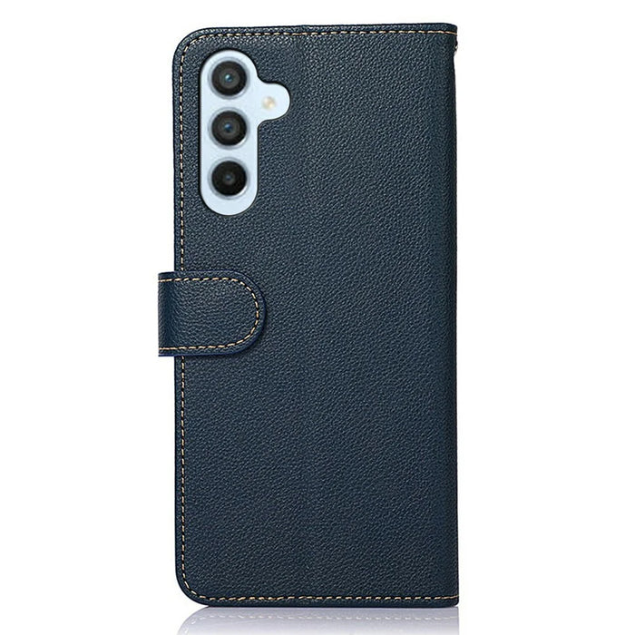 KHAZNEH For Samsung Galaxy A26 5G Case RFID Blocking Wallet Litchi Texture PU Leather Phone Cover - Blue - 7