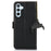 For Samsung Galaxy A56 5G Case RFID Blocking Textured Genuine Cow Leather Phone Cover - Black - 7
