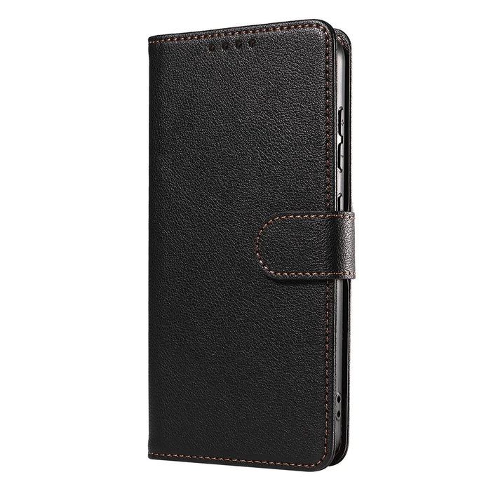 For Samsung Galaxy A36 5G Leather Case Litchi Texture RFID Blocking Wallet Stand Phone Cover - Black - 6