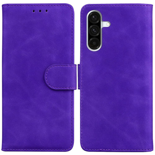 For Samsung Galaxy A18 5G / A17 5G / A17 4G / A26 5G Case Solid Color Leather Wallet Phone Cover - Purple - 1
