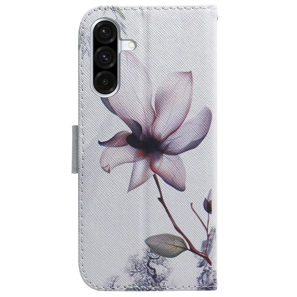For Samsung Galaxy A18 5G / A17 5G / A17 4G / A26 5G Wallet Case Pattern Print Leather Phone Cover - Pink Flower - 7