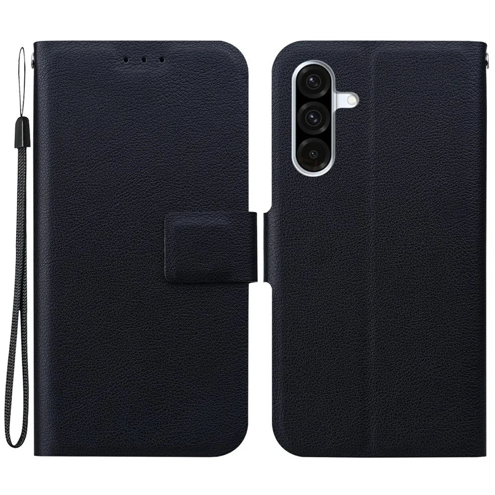 For Samsung Galaxy A18 5G / A17 5G / A17 4G / A26 5G Case Ultra-Thin PU Leather + TPU Phone Cover with Card Slot - Black - 1