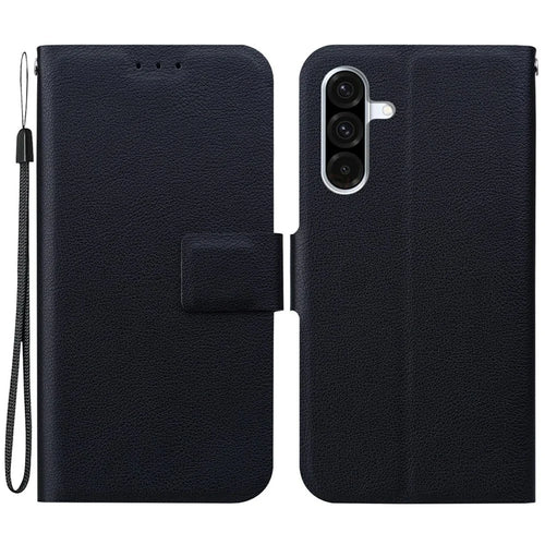 For Samsung Galaxy A18 5G / A17 5G / A17 4G / A26 5G Case Ultra-Thin PU Leather + TPU Phone Cover with Card Slot - Black - 1