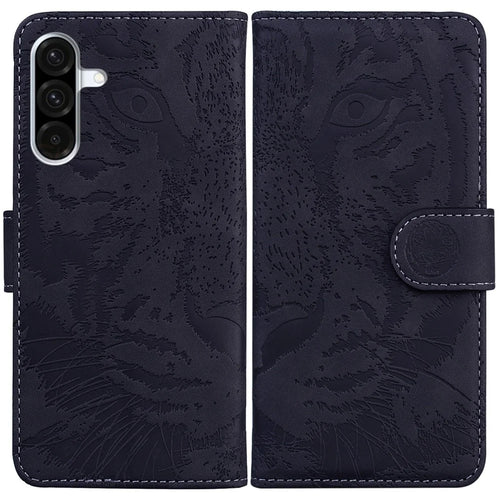 For Samsung Galaxy A56 5G  /  A36 5G Case Tiger Imprint Leather Wallet Phone Cover - Black - 1