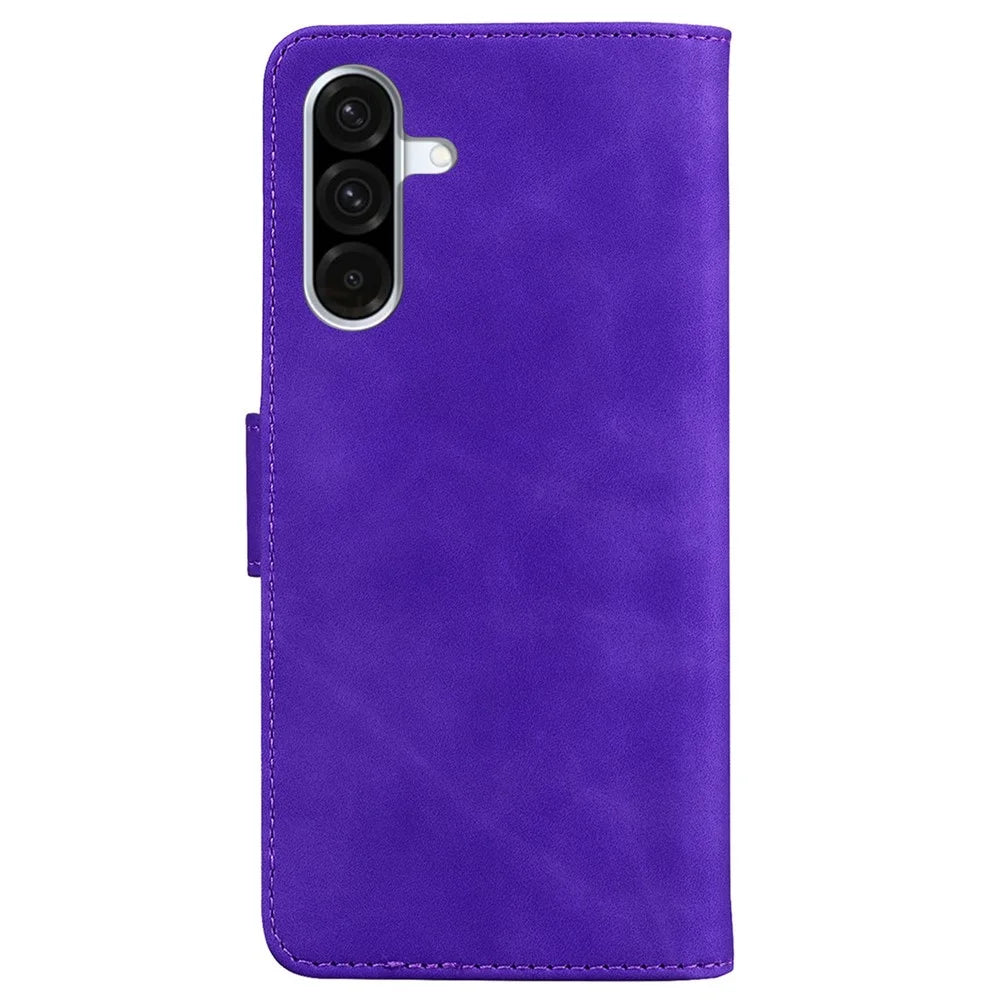 For Samsung Galaxy A56 5G  /  A36 5G Case Solid Color Leather Wallet Phone Cover - Purple - 7