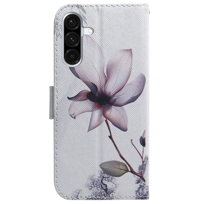 For Samsung Galaxy A56 5G  /  A36 5G Wallet Case Pattern Print Leather Phone Cover - Pink Flower - 7