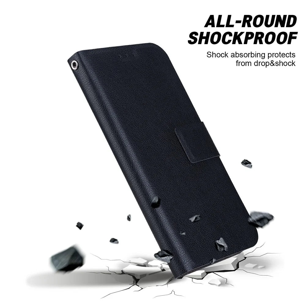 For Samsung Galaxy A56 5G  /  A36 5G Case Ultra-Thin PU Leather + TPU Phone Cover with Card Slot - Black - 5