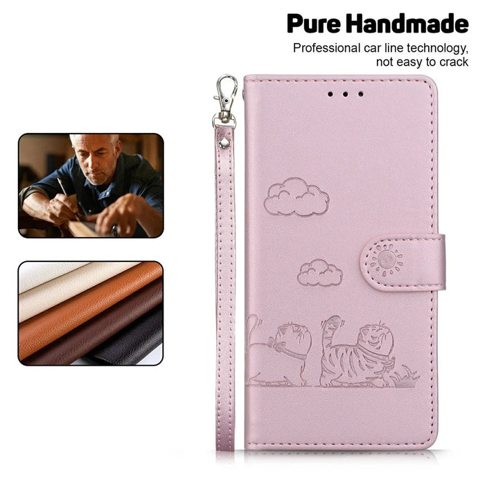 For OnePlus 13 Case RFID Blocking Kitten Pattern TPU+PU Leather Phone Cover - Pink - 6