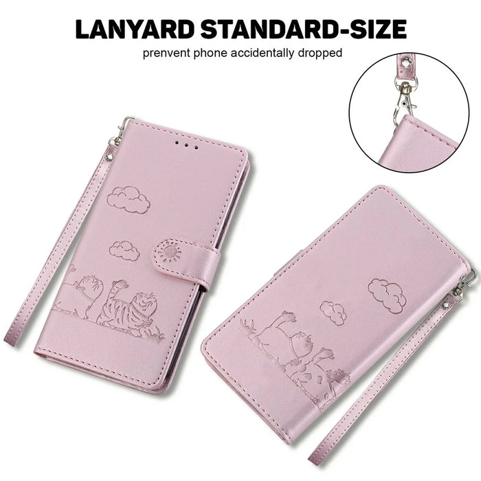 For OnePlus 13 Case RFID Blocking Kitten Pattern TPU+PU Leather Phone Cover - Pink - 7