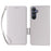 For Samsung Galaxy A26 5G Case with Wrist Strap Litchi Texture PU Leather Wallet Phone Cover - White - 1