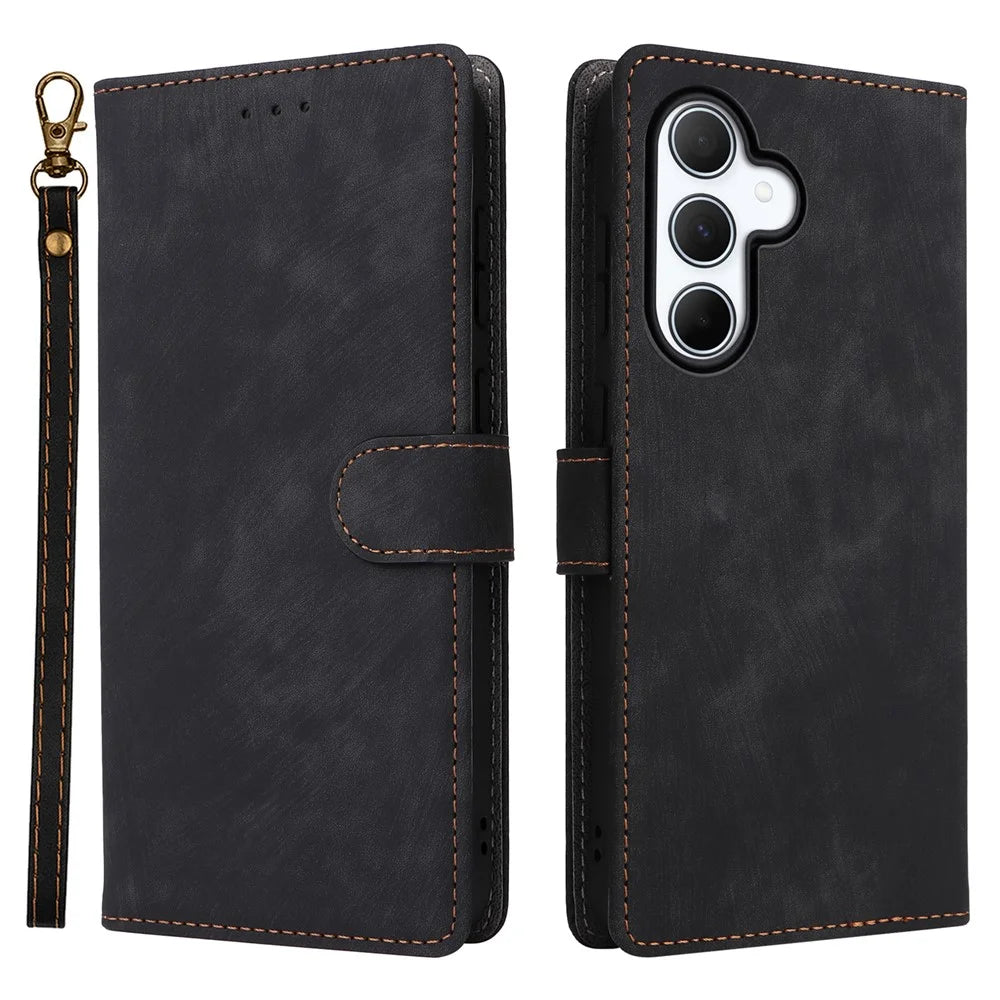For Samsung Galaxy A56 5G Wallet Case RFID Blocking PU Leather Cover Stand View - Black - 1