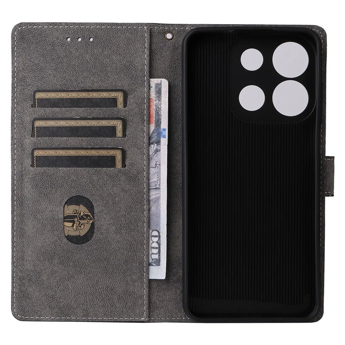 For Oukitel C57 Pro / C57s Wallet Case RFID Blocking PU Leather Cover Stand View - Black - 5