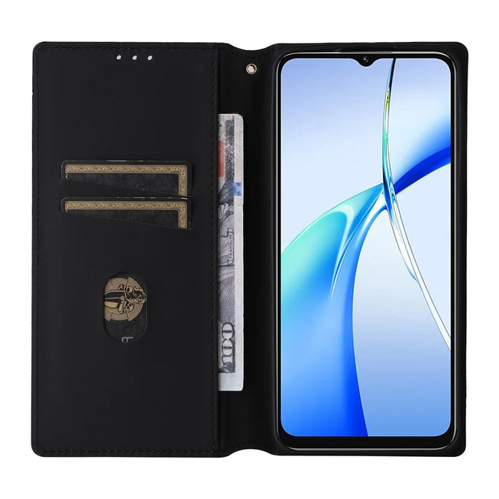 For Oukitel C57 Pro / C57s Wallet Case Rhombus Imprinted Leather Phone Cover - Silver - 2