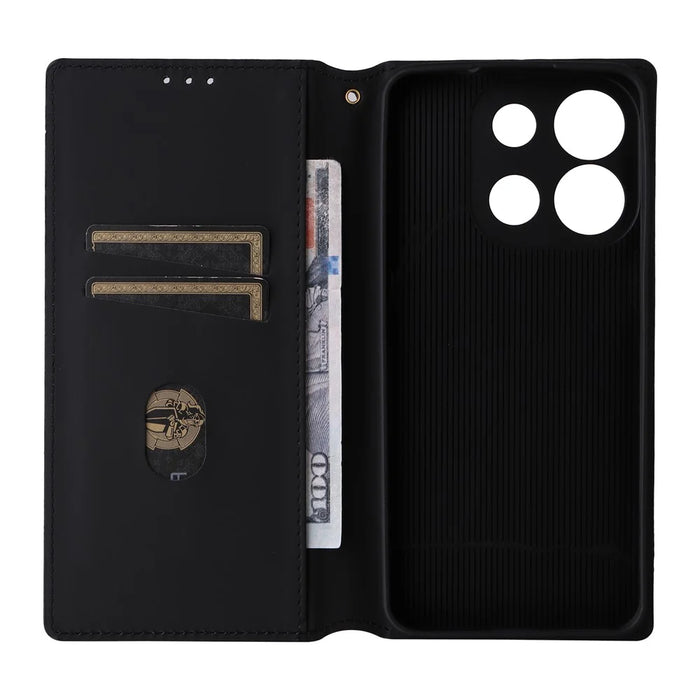 For Oukitel C57 Pro / C57s Wallet Case Rhombus Imprinted Leather Phone Cover - Silver - 5