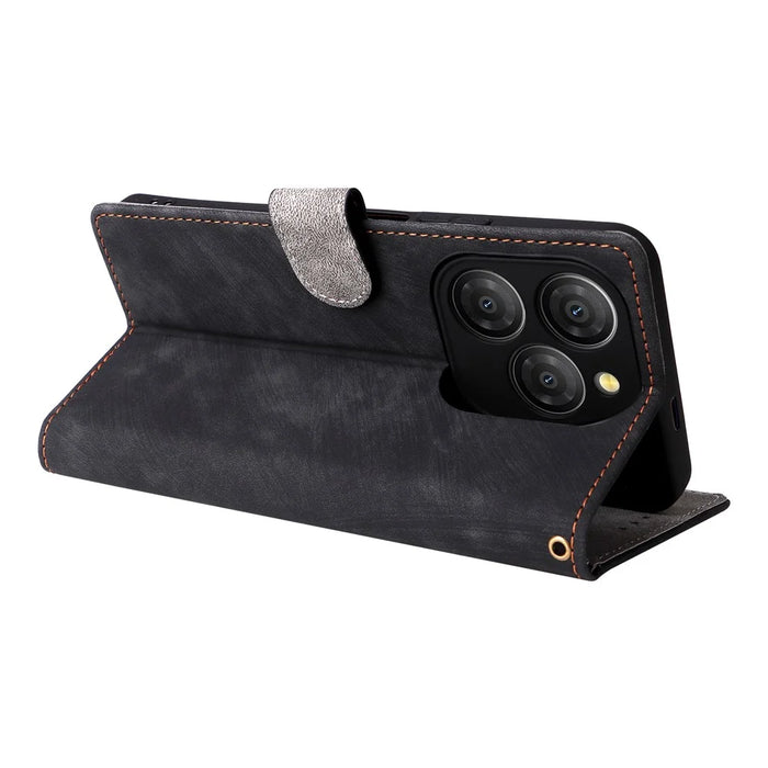 For Blackview Shark 9 5G Wallet Case RFID Blocking PU Leather Cover Stand View - Black - 4