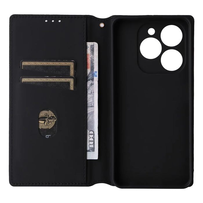 For Blackview Shark 9 5G Wallet Case Rhombus Imprinted Leather Phone Cover - Silver - 5