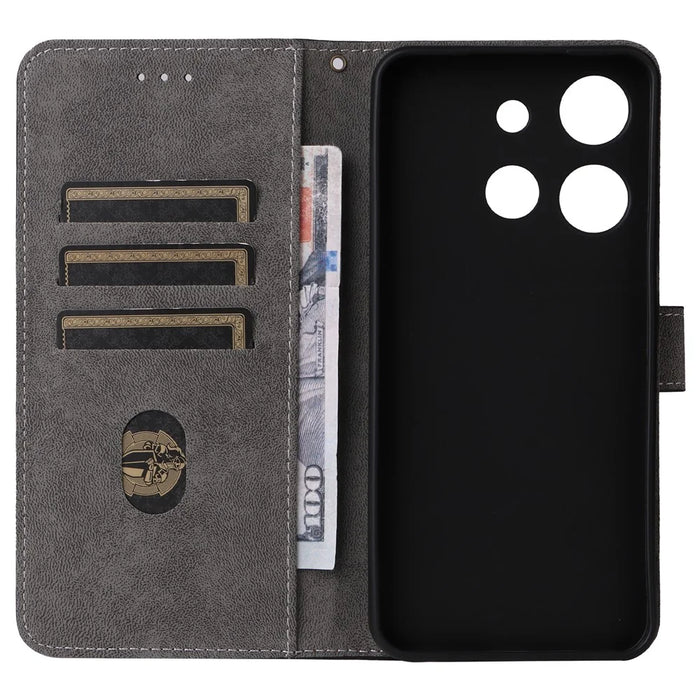 For TCL 503 Wallet Case RFID Blocking PU Leather Cover Stand View - Black - 5