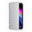 For TCL 503 Wallet Case Rhombus Imprinted Leather Phone Cover - Silver - 6