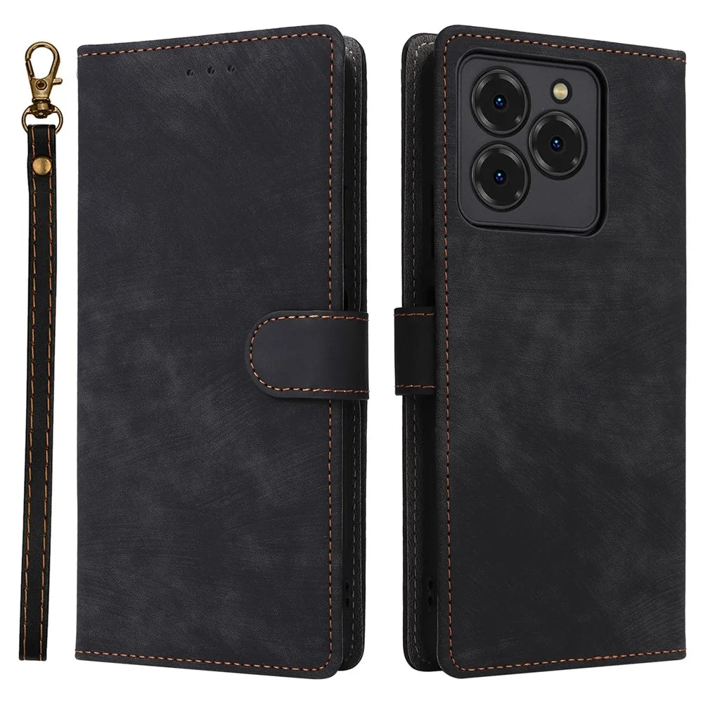 For Meizu Note 21 / Ulefone Note 20 Pro Wallet Case RFID Blocking PU Leather Cover Stand View - Black - 1