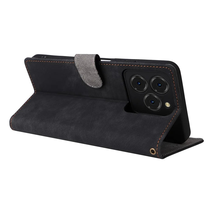 For Meizu Note 21 / Ulefone Note 20 Pro Wallet Case RFID Blocking PU Leather Cover Stand View - Black - 5