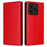 For Meizu Note 21 / Ulefone Note 20 Pro Wallet Case Rhombus Imprinted Leather Phone Cover - Red - 1