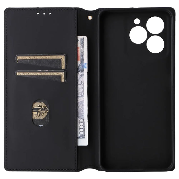 For Meizu Note 21 / Ulefone Note 20 Pro Wallet Case Rhombus Imprinted Leather Phone Cover - Red - 3