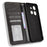 For TCL 503 Leather Case Wallet Stand Retro Texture Phone Cover - Black - 5