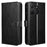 For TCL 503 Case Crazy Horse Texture PU Leather Phone Wallet Cover - Black - 1
