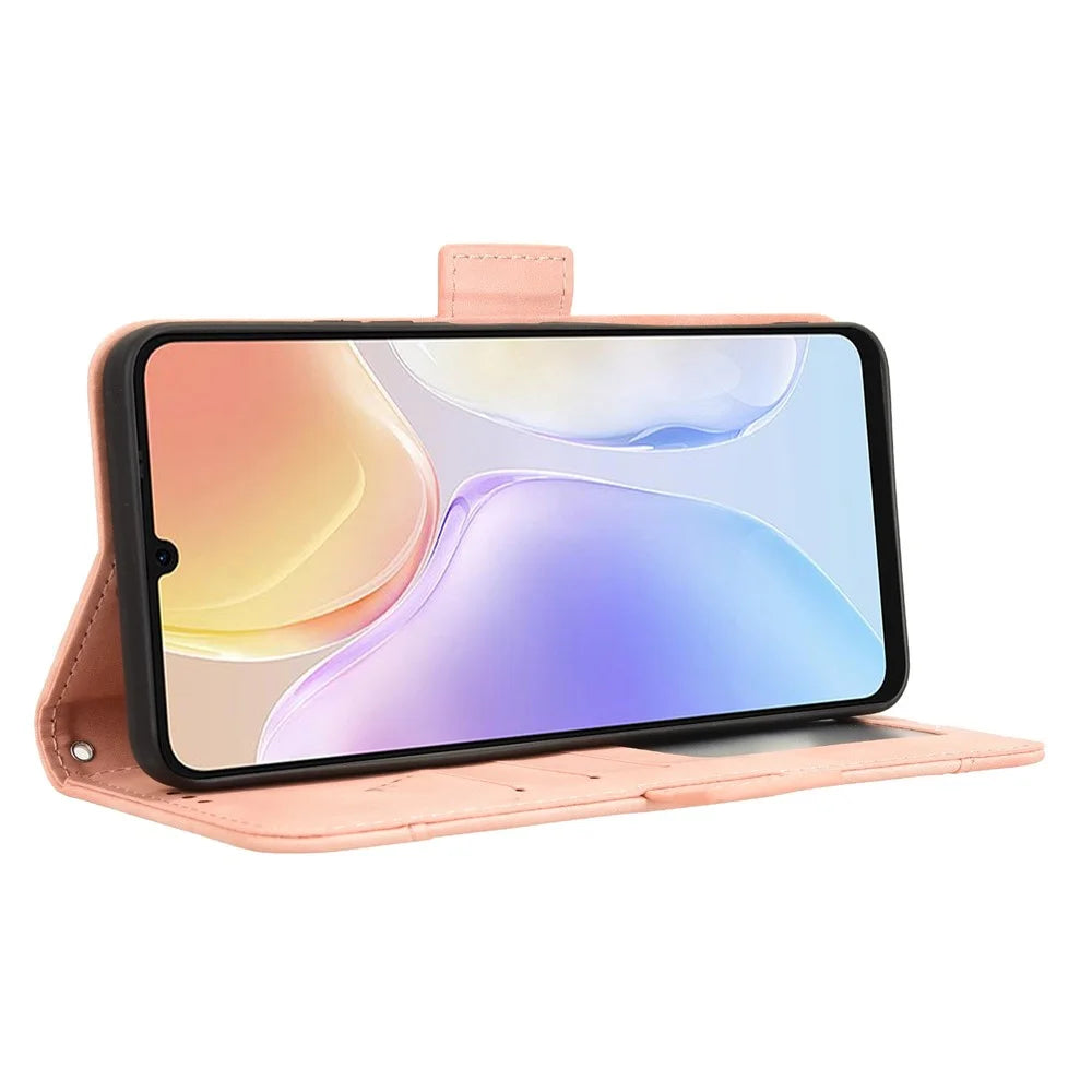 For Meizu Note 21 / Ulefone Note 20 Pro Leather Case Phone Wallet Cover with Multiple Card Slots - Pink - 5