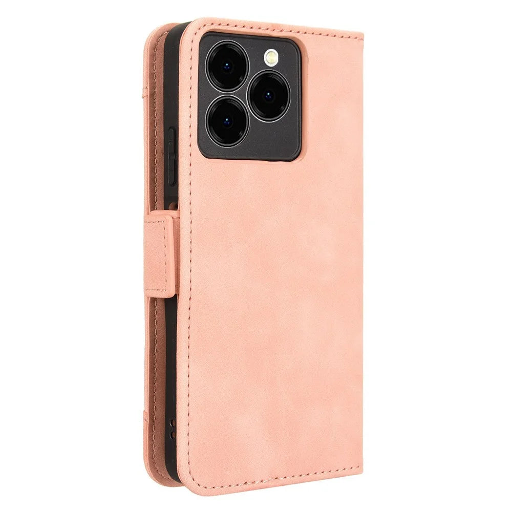 For Meizu Note 21 / Ulefone Note 20 Pro Leather Case Phone Wallet Cover with Multiple Card Slots - Pink - 7