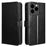 For Meizu Note 21 / Ulefone Note 20 Pro Case Crazy Horse Texture PU Leather Phone Wallet Cover - Black - 1