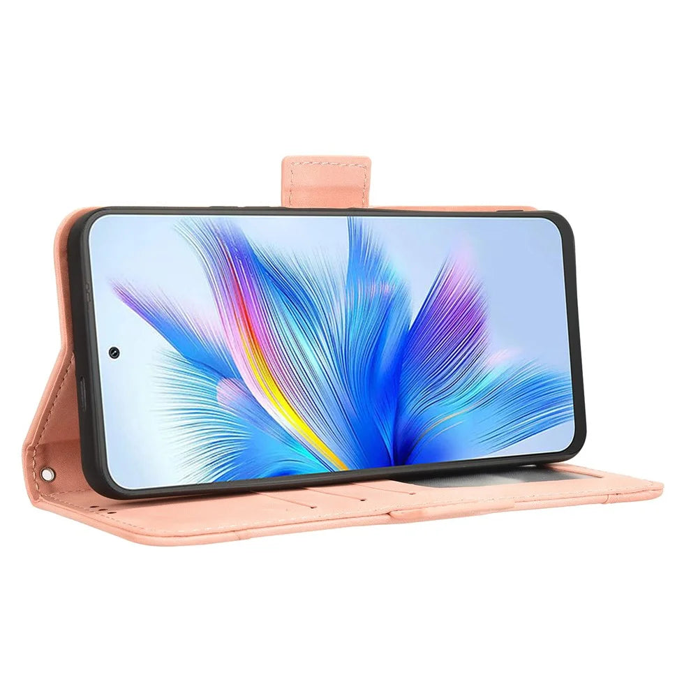 For Blackview Shark 9 5G Leather Case Phone Wallet Cover with Multiple Card Slots - Pink - 5